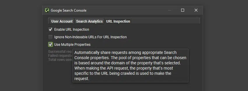 Screaming Frog - URL Inspection API - Multiple Properties